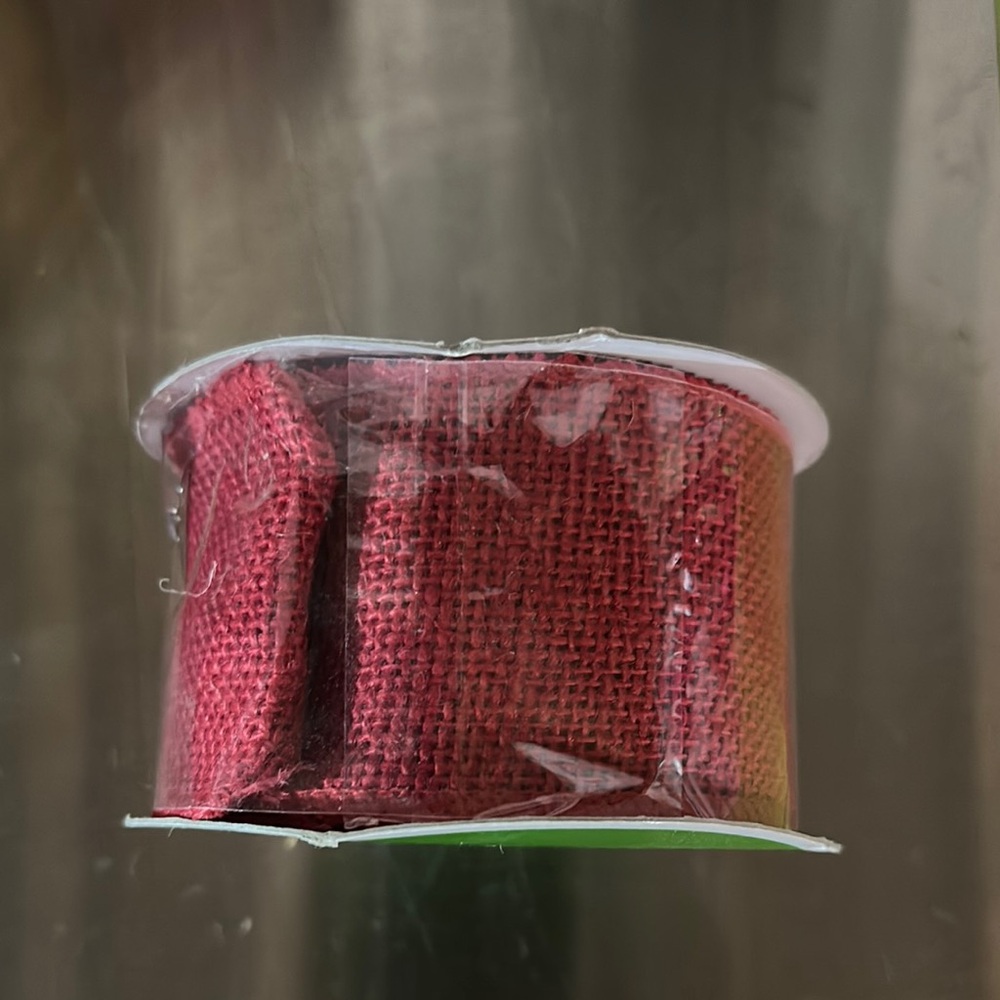 Red Burlap Ribbon Roll